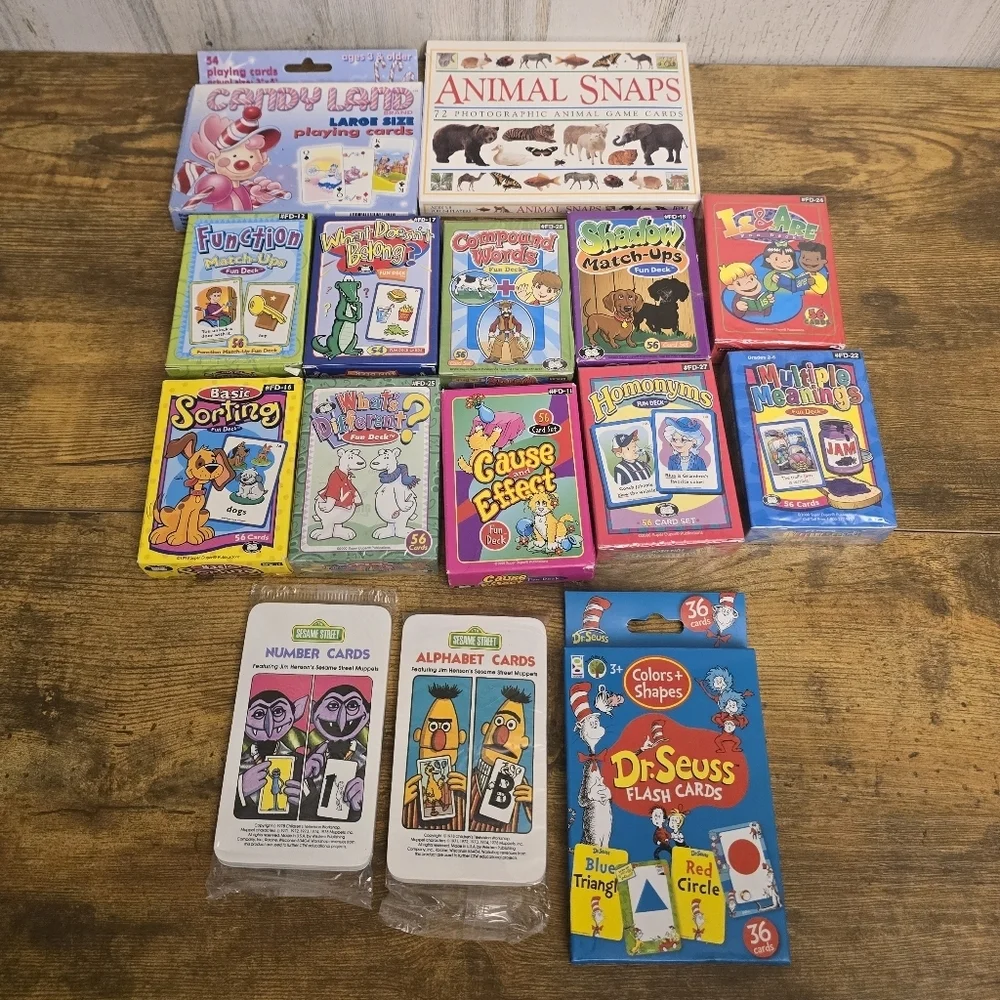 Kids Lot Of 15 Learning Flash Cards And Games Some New Some Used